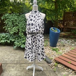 Beautiful high shoulder dress with sexy keyhole back